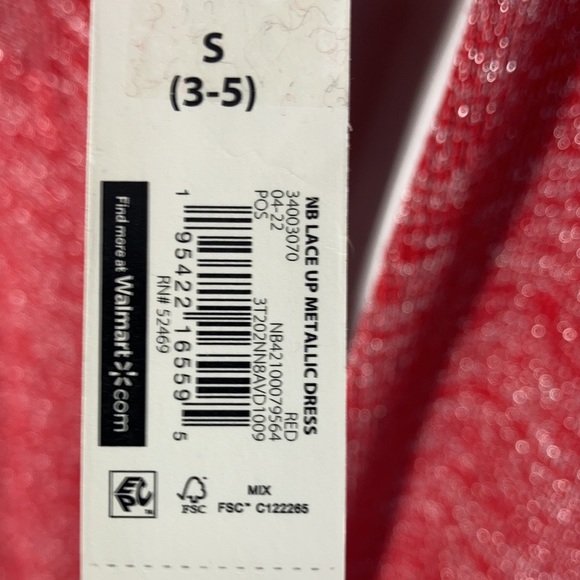 Relisted Red Ribbed metallic accent dress w lace up detail & stretch S M jrs - Picture 9 of 16